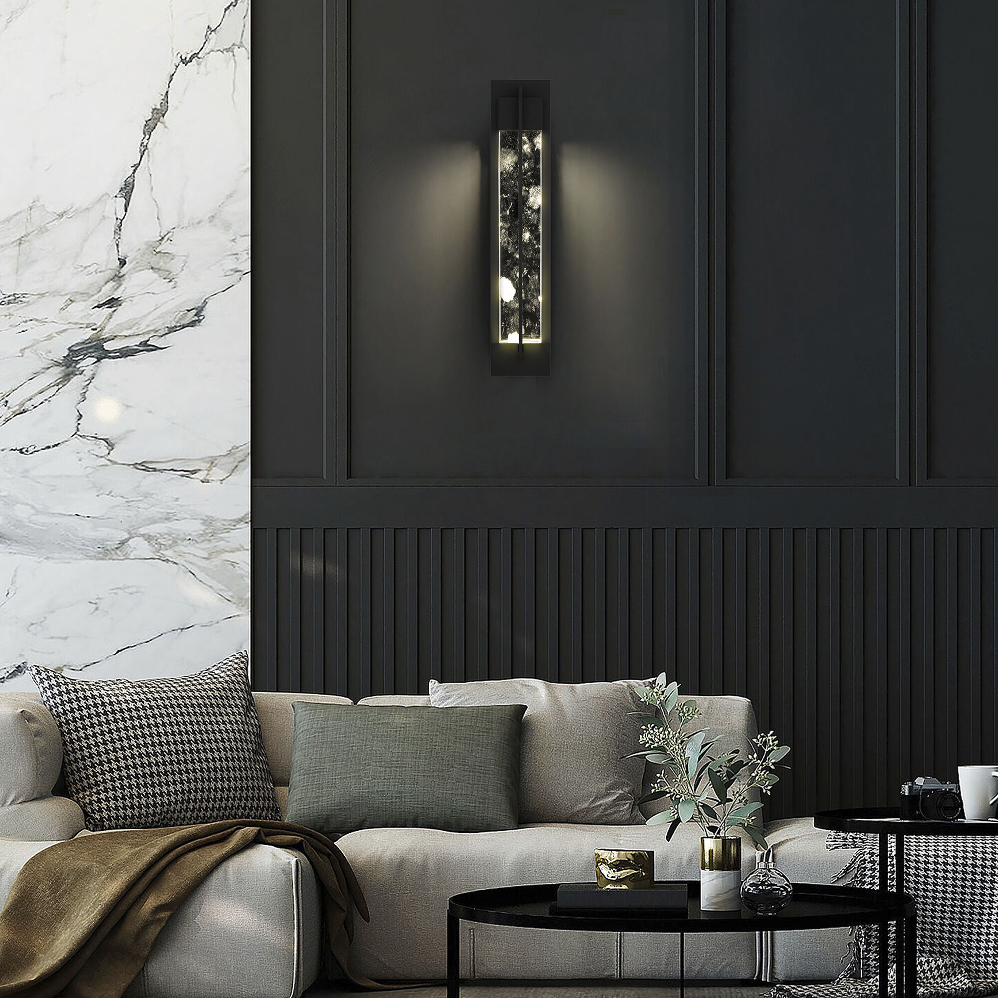 Rivera LED 32 inch Sand Black Outdoor Wall Sconce